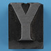 metal type letter Y