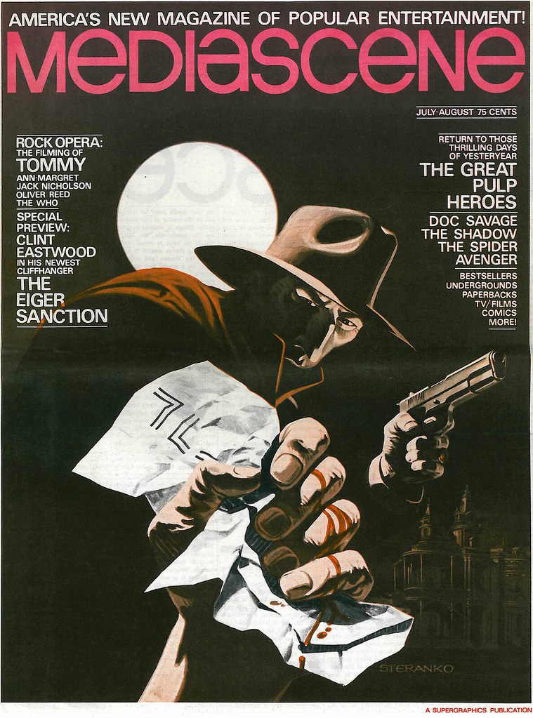 The Shadow MediaScene 14 1975 cover by Steranko
