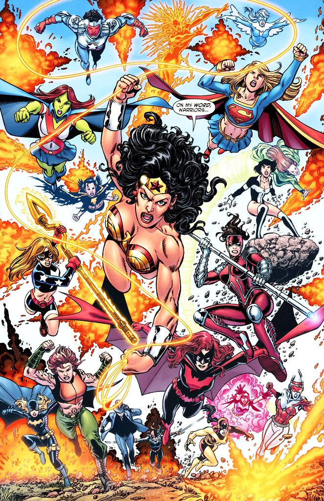 Wonder Woman 600 splash page by George Perez full color