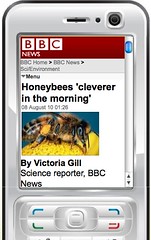 Honeybee story as displayed on mobile device