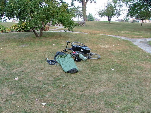 my Indiana campsite in the morning