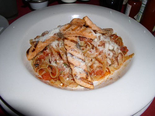 fettuccini with grilled Salmon
