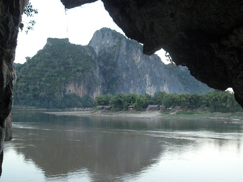 The view looking back across the Mekong from Pak Ou cave