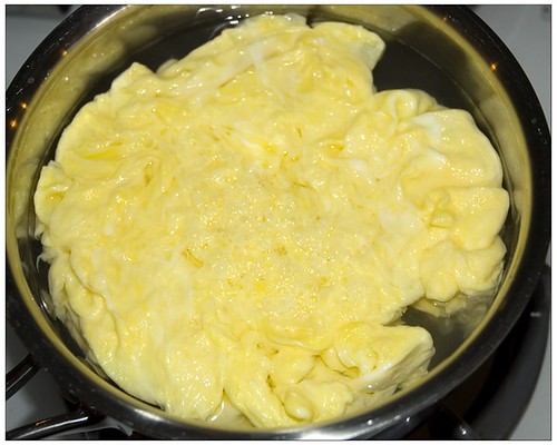Poached Scrambled eggs in the pot