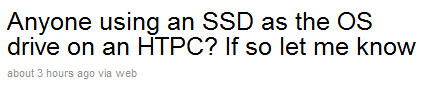 Twitter SSD Question