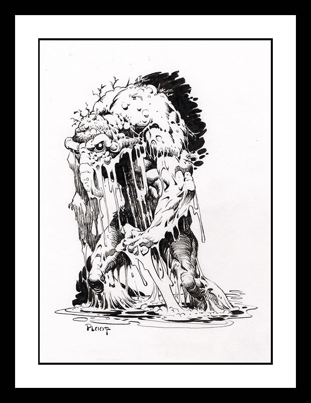 Man-Thing drawing by Mike Ploog for comicartfans Simon Reed