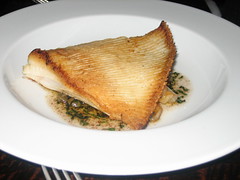 Pan Fried Skate Wing w/ roasted salsify, capers, parsley & beurre noisette  £12.95