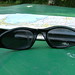 my sweaty sunglasses and map
