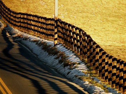 fence + sunset = shadows