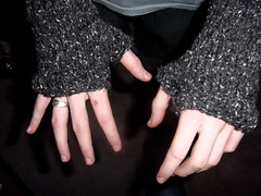 tweedy fingerless mitts