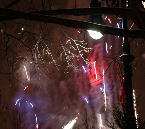 Fireworks and snow