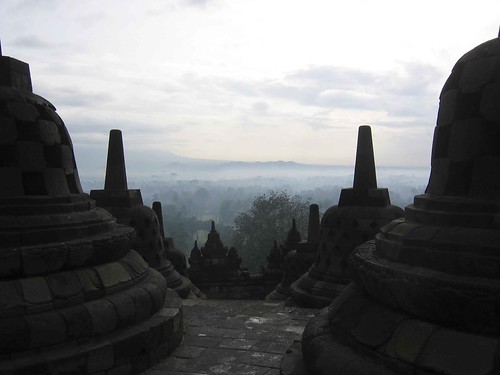 Borobudor with fog