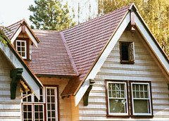 house with metal roof shingles