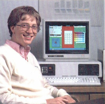 Photo of Bill Gates taken from a 1985 Windows advertisement.