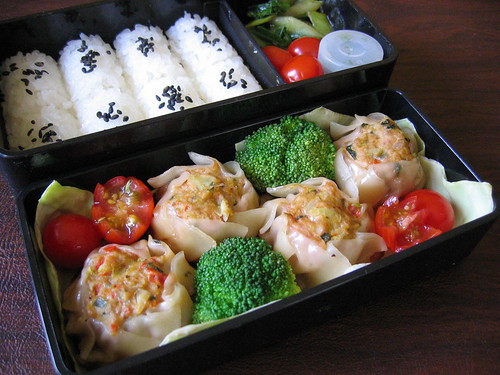 [bento with Thai-style dumplings & veggies]
