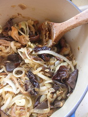 carmelizing onions and mushrooms