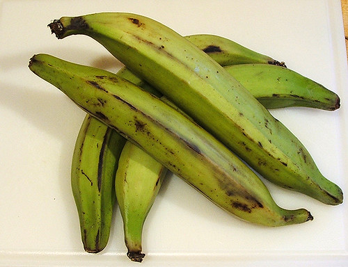 Plantains with green peel