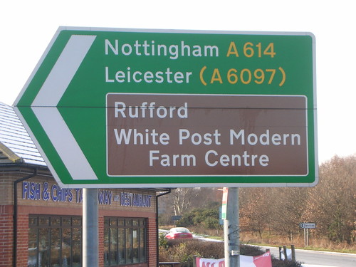 Post modern farm road-sign