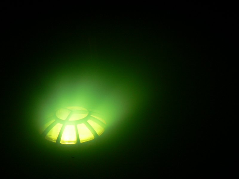 Glowing Green Light in the Perl, Portland