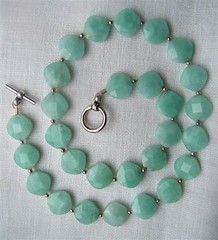Amazonite facet coin necklace