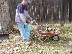 helping rake leaves 2
