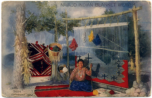 Postcard: Navajo Weaver ca. 1904