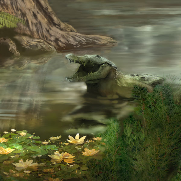Deinosuchus in Triassic Landscape