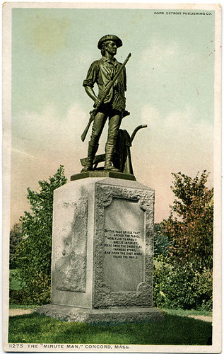 Postcard: Minute Man Statue, Concord MA ca. 1935