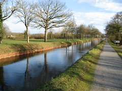 The canal's often straight as an arrow
