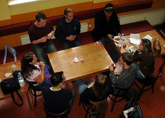 Playing Uno at the Pegasus Hostel in Berlin