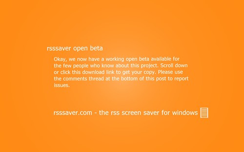rss screen saver for windows