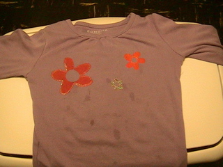 flowers stencil t-shirt, after