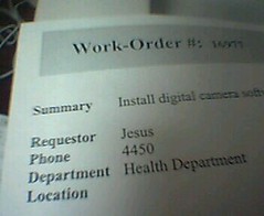 The requester on this work order is Jesus.  I'd say it gets priority!
