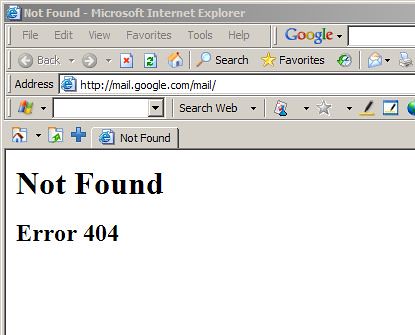 Gmail's 404