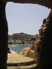 Matala from a cave