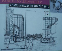 Urban renewal, Adams-Morgan Heritage Trail sign
