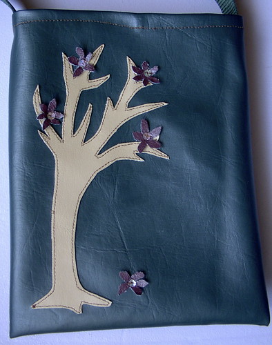 vinyl tree blossom purse