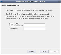 Google Browser Sync Signup 设置pin