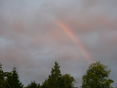 A rainbow appeared tonight