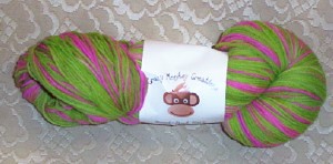 pinkgreen crazy monkey yarn