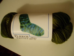 Fleece Artist Merino Sock Yarn in Moss