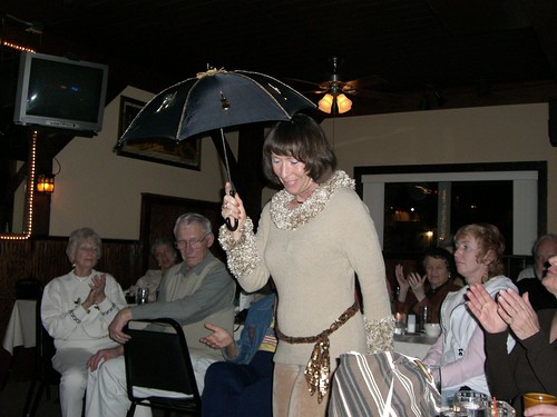 Mimi doing her umbrella dance