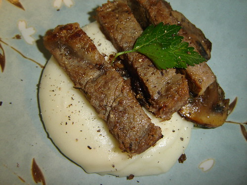T-bone Steak with Pureed Potatoes