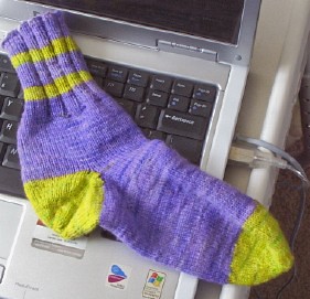 purple yellow sock one