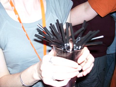 A drink very very full of straws
