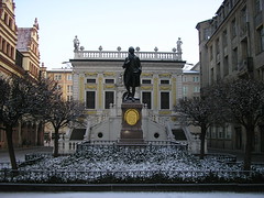 Goethe statue at Naschmarkt, Leipzig
