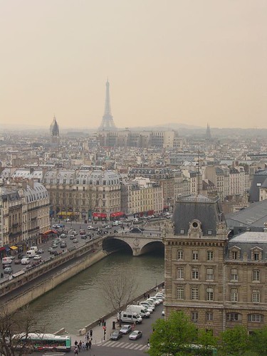 聖母院上遠眺巴黎鐵塔