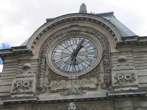 The clock outside the building