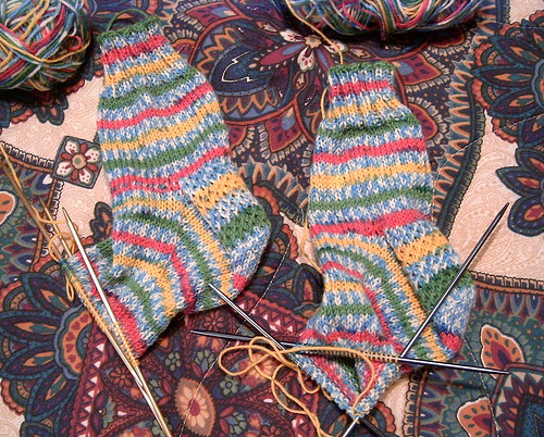 Handknit Socks - Stripes