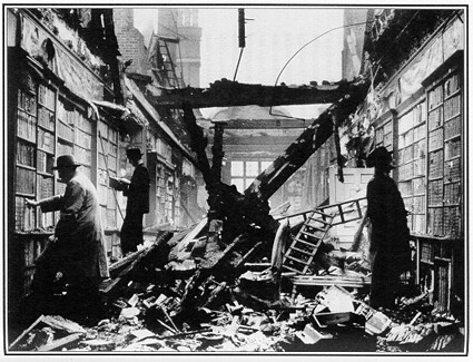 Library after air raid London 1940